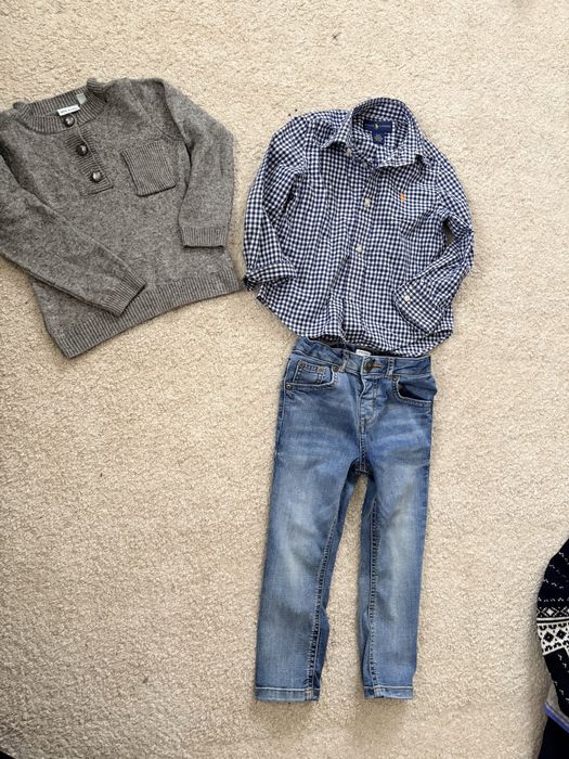 Lot haine baiat elegante , camasi, pulovere, pantaloni,3-4 ani