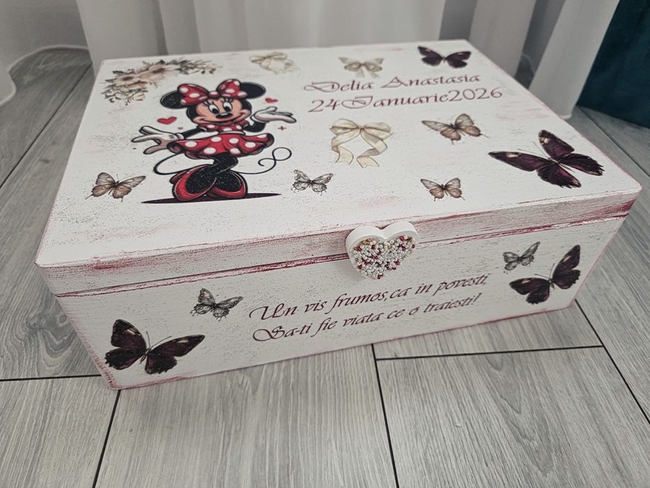 Set botez cutie trusou, lumânare botez