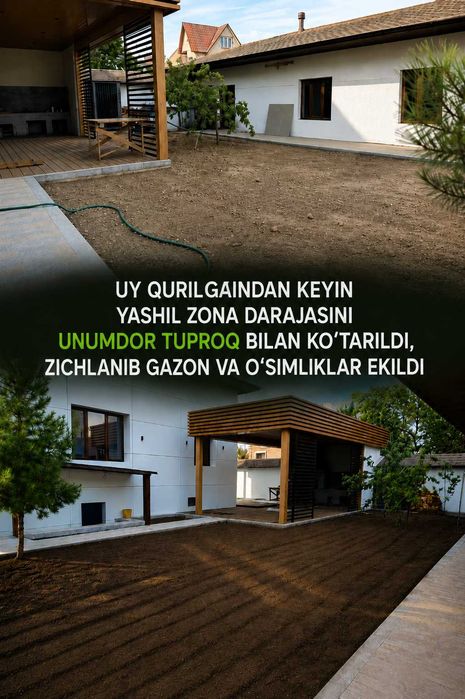 Hovli darajasini ko‘tarish va daraxt ekish uchun unumdor tuproq