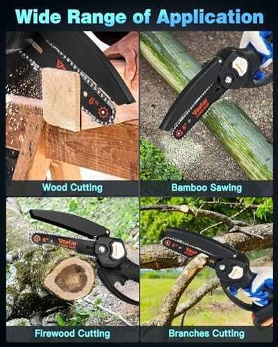 Нов Мини моторен трион с батерия и вериги за рязане дърва градина двор