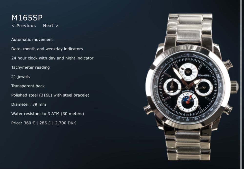 часы Seagull M165 SP Automatic