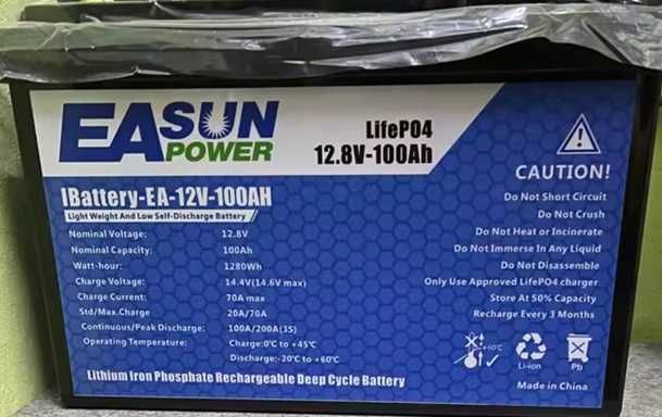 Acumulator/Baterie LiFePO4 EASUN 12V 100A/ LiFePO4 LIITOKALA 12V 150A