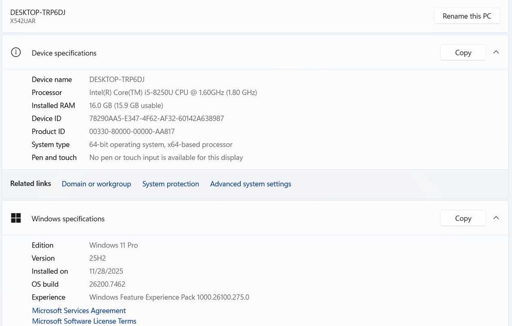 Asus Vivobook X542UAR in perfecta stare de functionare