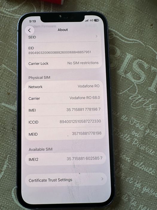 Iphone 12 ,64 gb liber retea