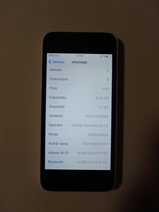 Telefon iPhone 5c