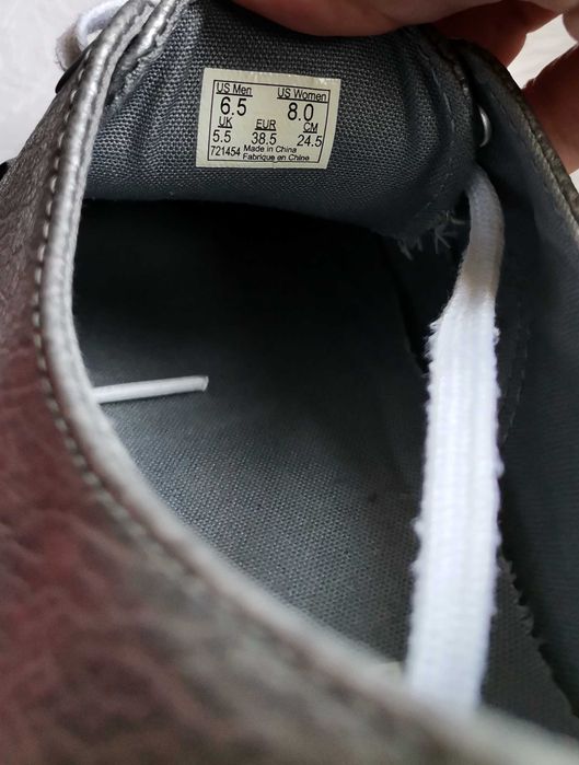 Adidasi dama sneckers VANS Decon mar 38,5 int 24,5cm piele argintii