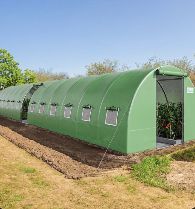 Сглобяема оранжерия - парник с 2 врати и UV защита  180-ГРАМА НА КВ.М.