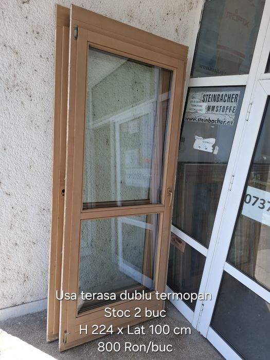 Usi de terasă termopan profil lemn (4 buc)