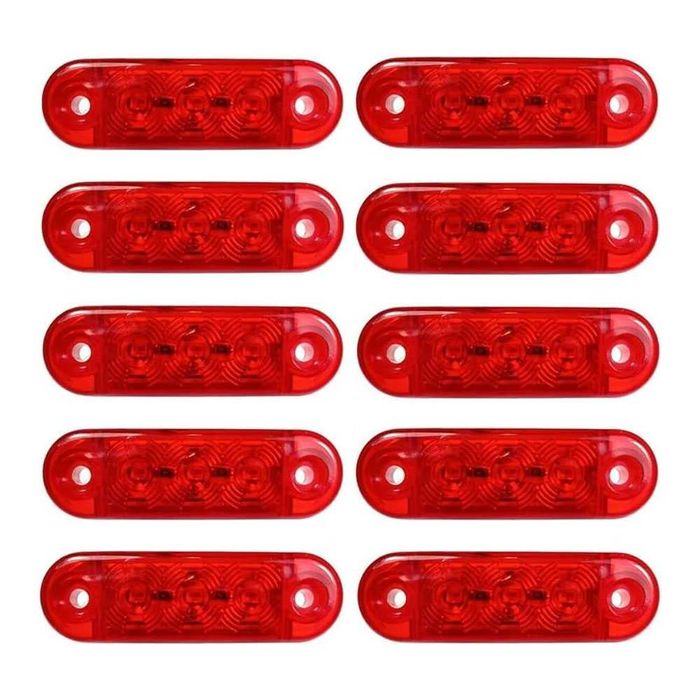 10 БРОЯ 12V 24V LED Диоден Габарит с 3 диода за бус платформа камион