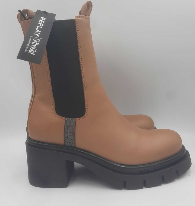 Superbe botine REPLAY originale noi piele naturala fina comode 39/40