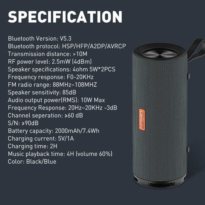 LDNIO BTS13  портативная беспроводная Bluetooth 5.3 колонка