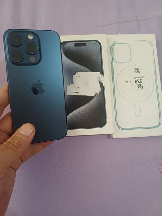 Apple Iphone 15 Pro Blue Titanium Flagman Karobka Holati Ideal Yengide