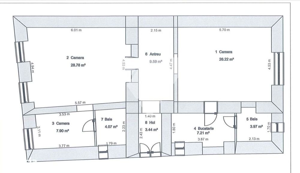 Investitie - Doua Apartamente Regim Hotelier 88mp Centru Sibiu