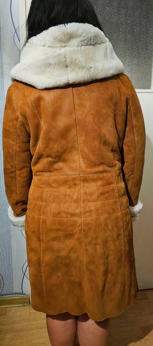 Зимен кожух от естествен велур и вълна