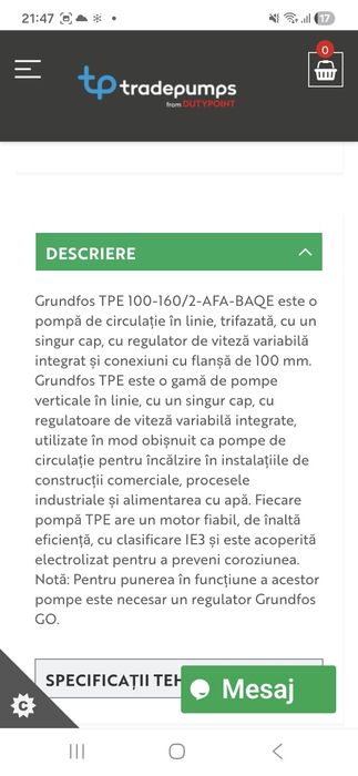 Pompa recirculare Grundfos