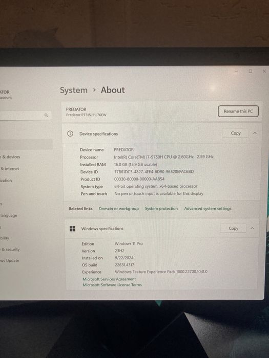 Acer predator triton 500