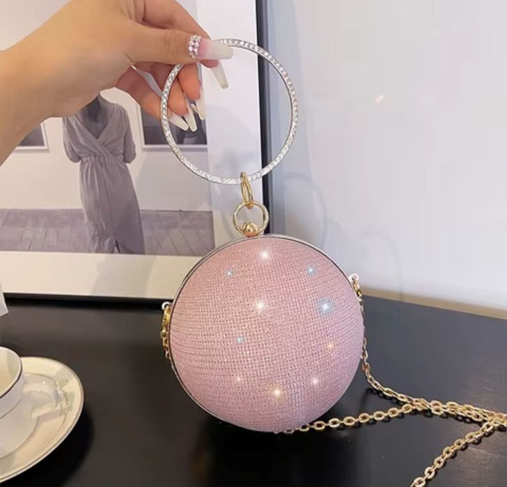 Роскошная вечерняя сумочка в форме круга,подарочный вариант