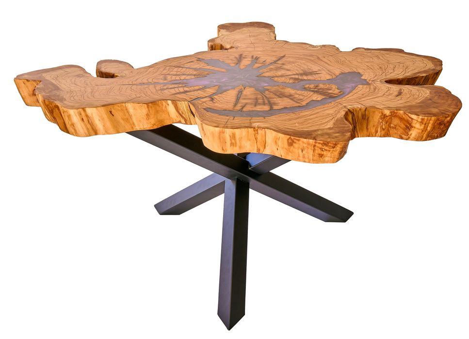 Дизайнерска холна маса шайба от маслина