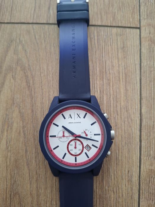 Ceas cronograf Armani Exchange AX2524, curea silicon albastră, original