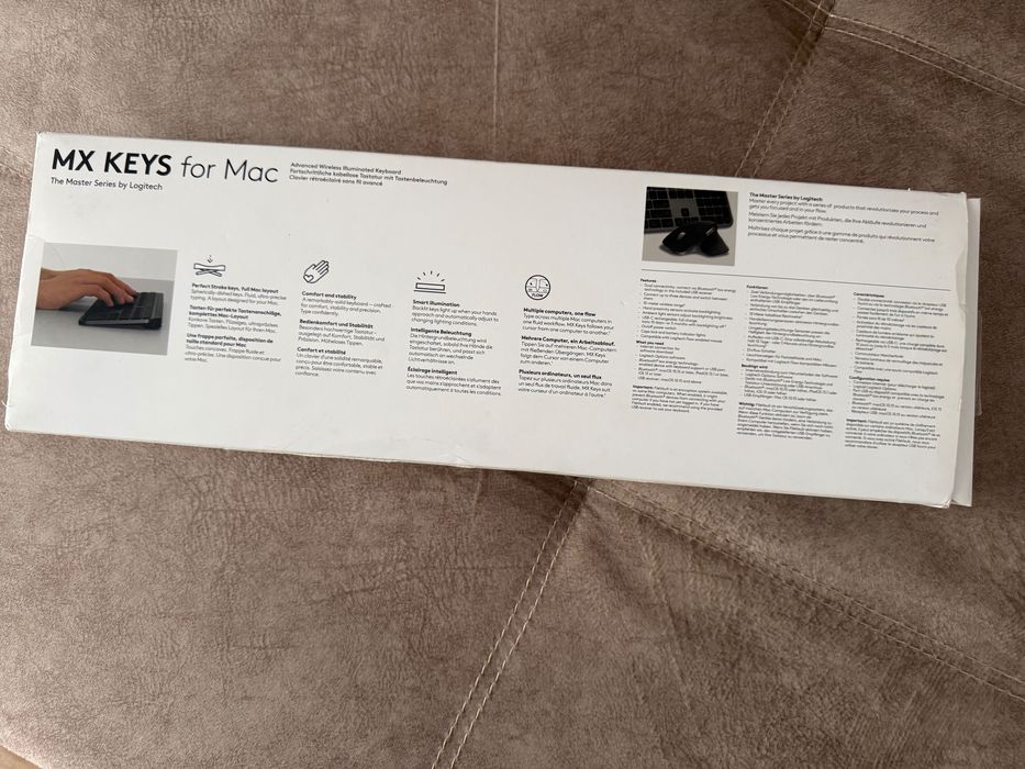 Tastatura wireless Logitech MX Keys S Mac, Iluminare, 2.4GHz&Bluetooth