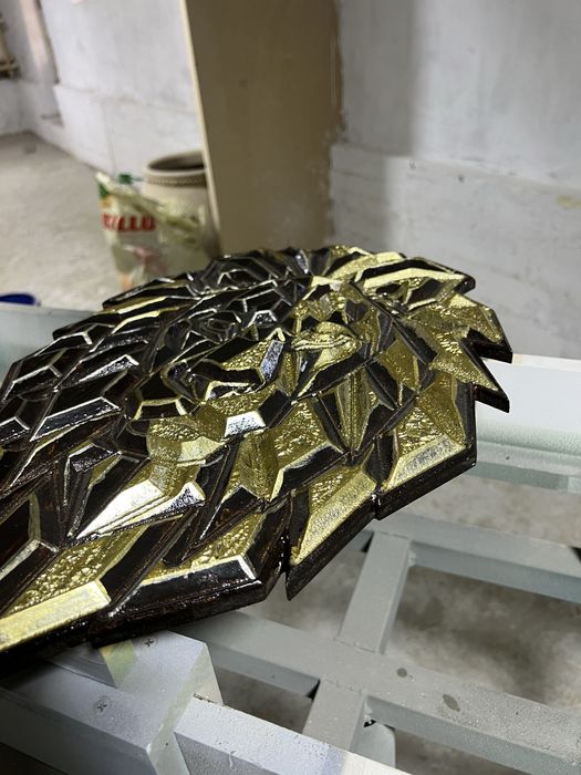 Геометрическое панно “Лев” — настенный 3D-декор (ручная работа)