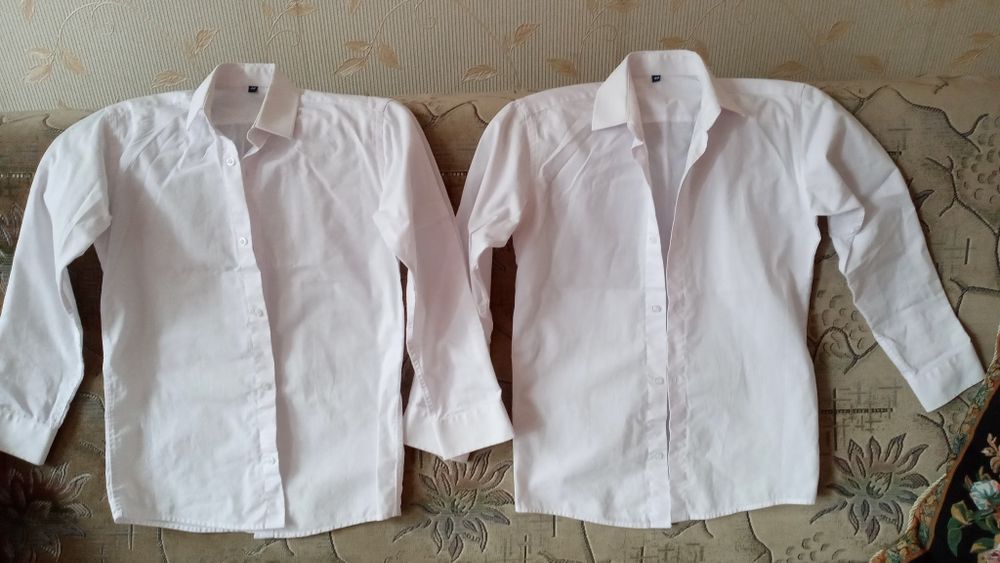 Белые рубашки для мальчика школьника, размер 40.