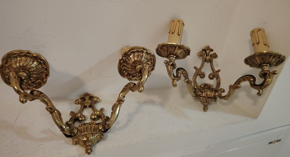 Pereche de aplice deosebita in stilul francez Louis din bronz masiv,pi