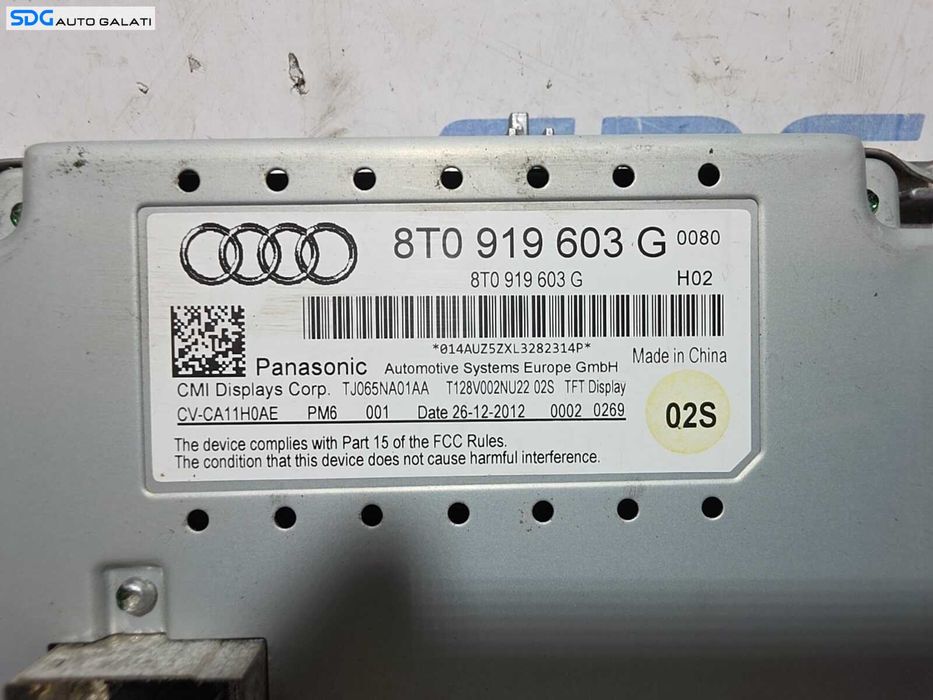 Display Afisaj Ecran Navigatie MMI Audi A4 B8.5 2012 - 2015 Cod 8T0919603G [N8769]