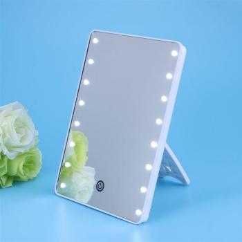 Козметично огледало за гримиране с ЛЕД/LED осветление,грим + Батерии