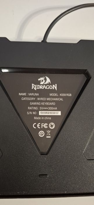 Tastatura gaming mecanica Redragon Varuna K559 RGB, iluminare RGB, full anti-ghosting, USB, negru