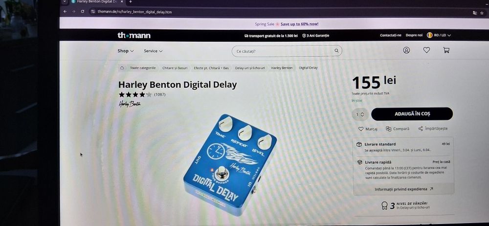 Pedală chitară electrică Harley Benton Digital Delay