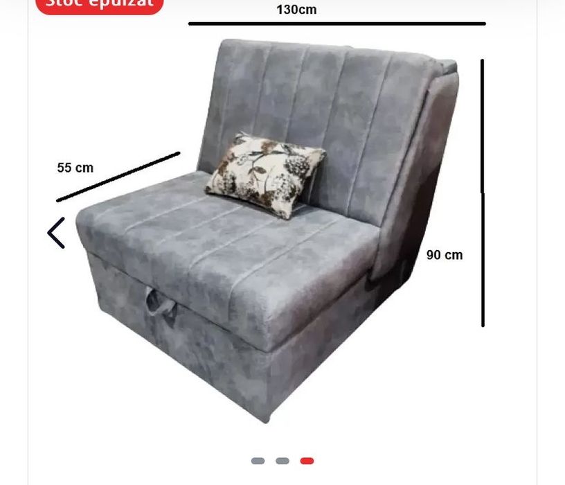 Canapea de o persoana extensibila cu lada depozitare