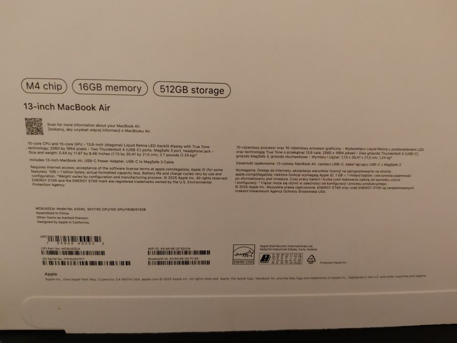 Laptop MacBook Air m4 chip