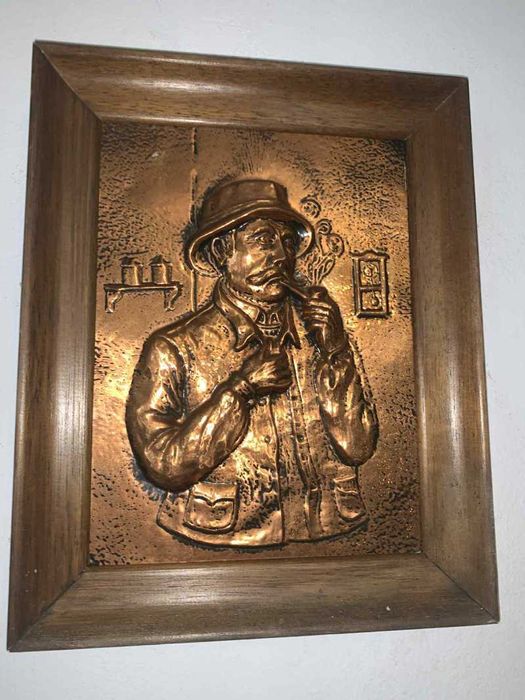 Tblou din cupru in rama de lemn