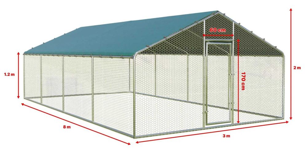 Пилчарник с PVC покрив 3х4 3х8 и 3х10 м птичарник, клетка за птици