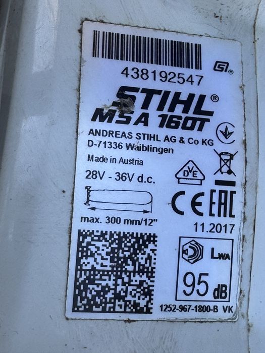 Drujba pe baterie Stihl MSA 160T