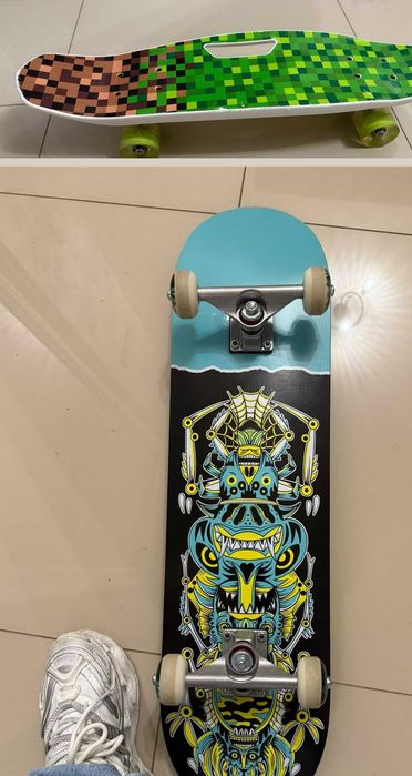 Skateboard Oxelo CP100 Mid + Penny Board Minecraft