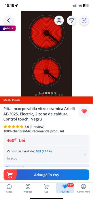 Plita electrica incorporabila 2 zone de gatire - stare ecelenta