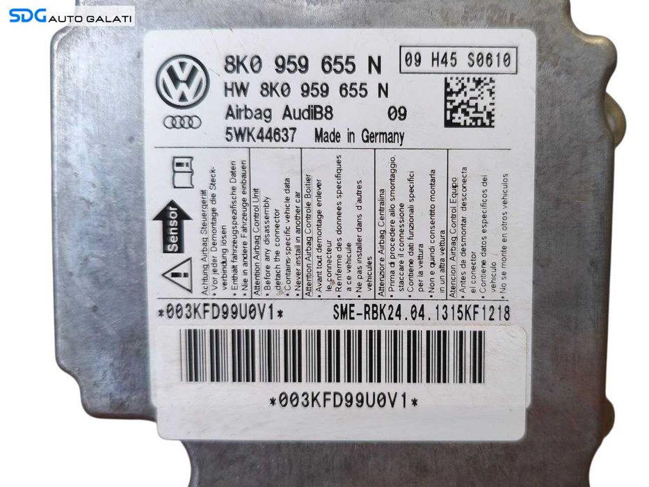 Unitate Modul Calculator Control Airbag Audi A5 8T 2008 - 2011 Cod 8K0959655N [LR1745]