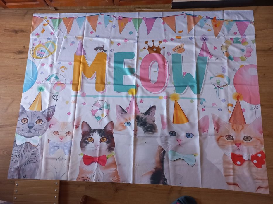 Укра на тема Стич/ Stich/ Рокли Стич/ Винил за рожден ден с котенца