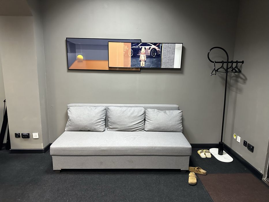 Диван Vega "3" с подушками, серый