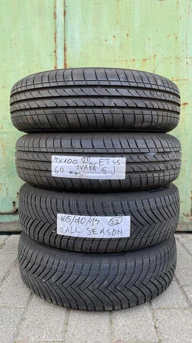 jante table  reno 4x100 anv 2 buc vara si 2 buc all season  165 70 14