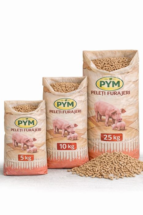 Peleti furajeri PYM – gaini,Porci, Oi, Capre | Sac 5kg / 10kg / 25kg