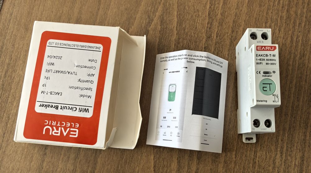 Интелигентен предпазител със защита от пренапрежение 63А, Smart Life,