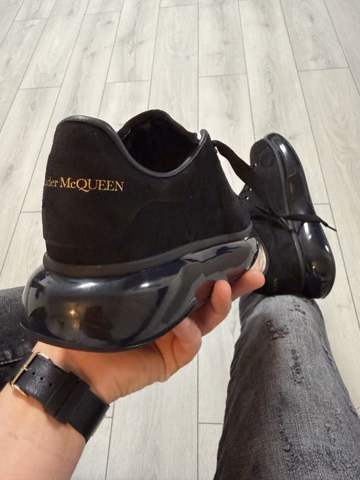 Adidasi Barbati Alex. Mcqueen Full Negru Catifea Silicon!