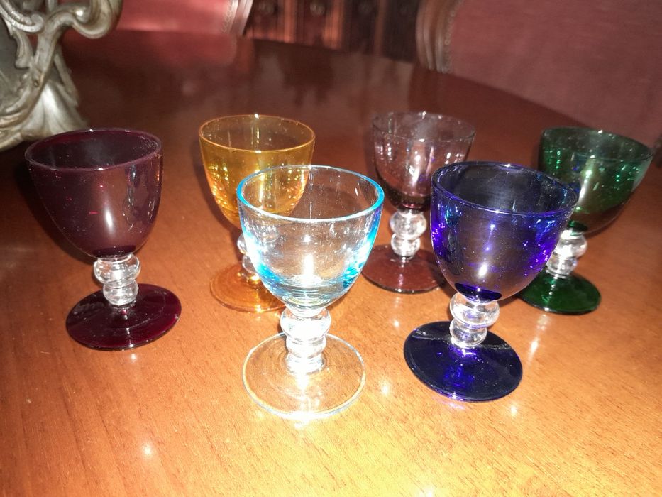 Pahare din sticla colorata hand made italia