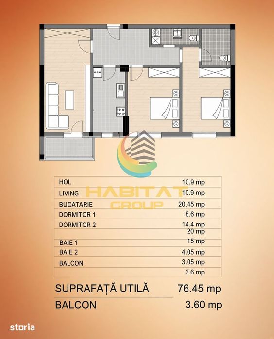 Vânzare apartament 3 camere 80 mp - Berceni / Strada Odei
