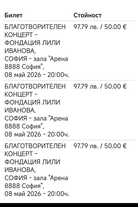 Продавам 3 билета