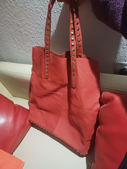 ЗАРА Чанта естествена кожа ZARA