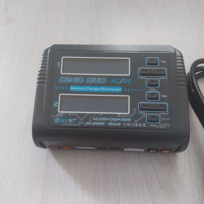 Професионално Двуканално Зарядно HTRC C240 DUO 10A 240W-LiPo/LiHV/NiM